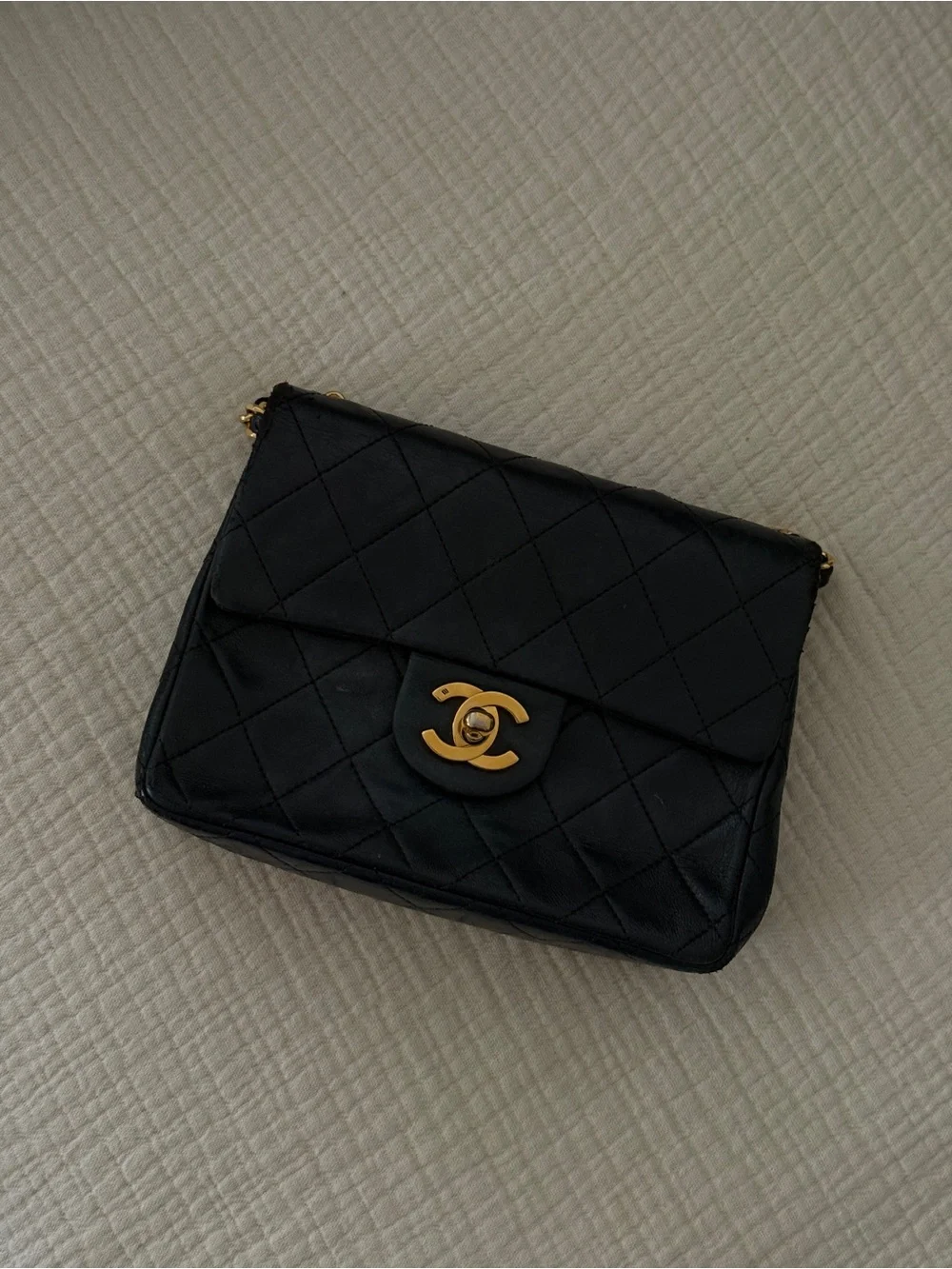 Chanel Vintage Quilted Lambskin Classic Flap Bag Mini